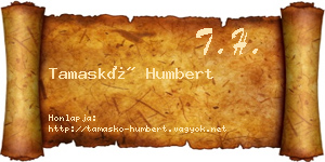 Tamaskó Humbert névjegykártya